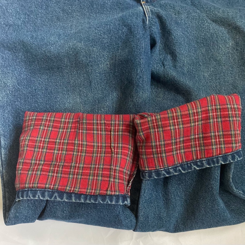 L.L.BEAN WOMEN’S FLANNEL LINED JEANS, VINTAGE. STRAIGHT LEG, SIZE 20 RELAXED FIT - Picture 7 of 14